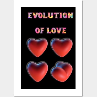 Evolution of love flat Posters and Art